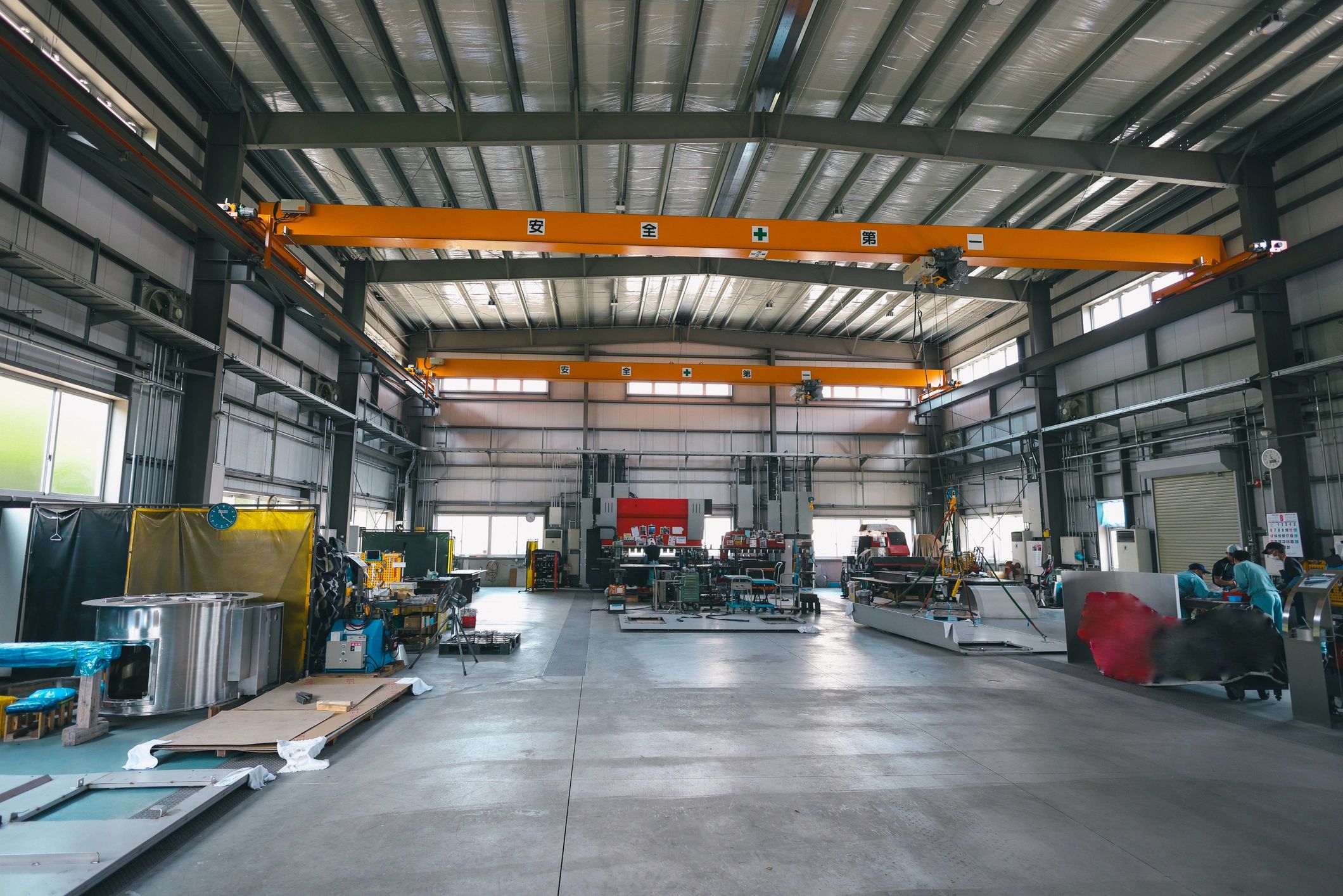 Material handling area showing industrial equipment integration